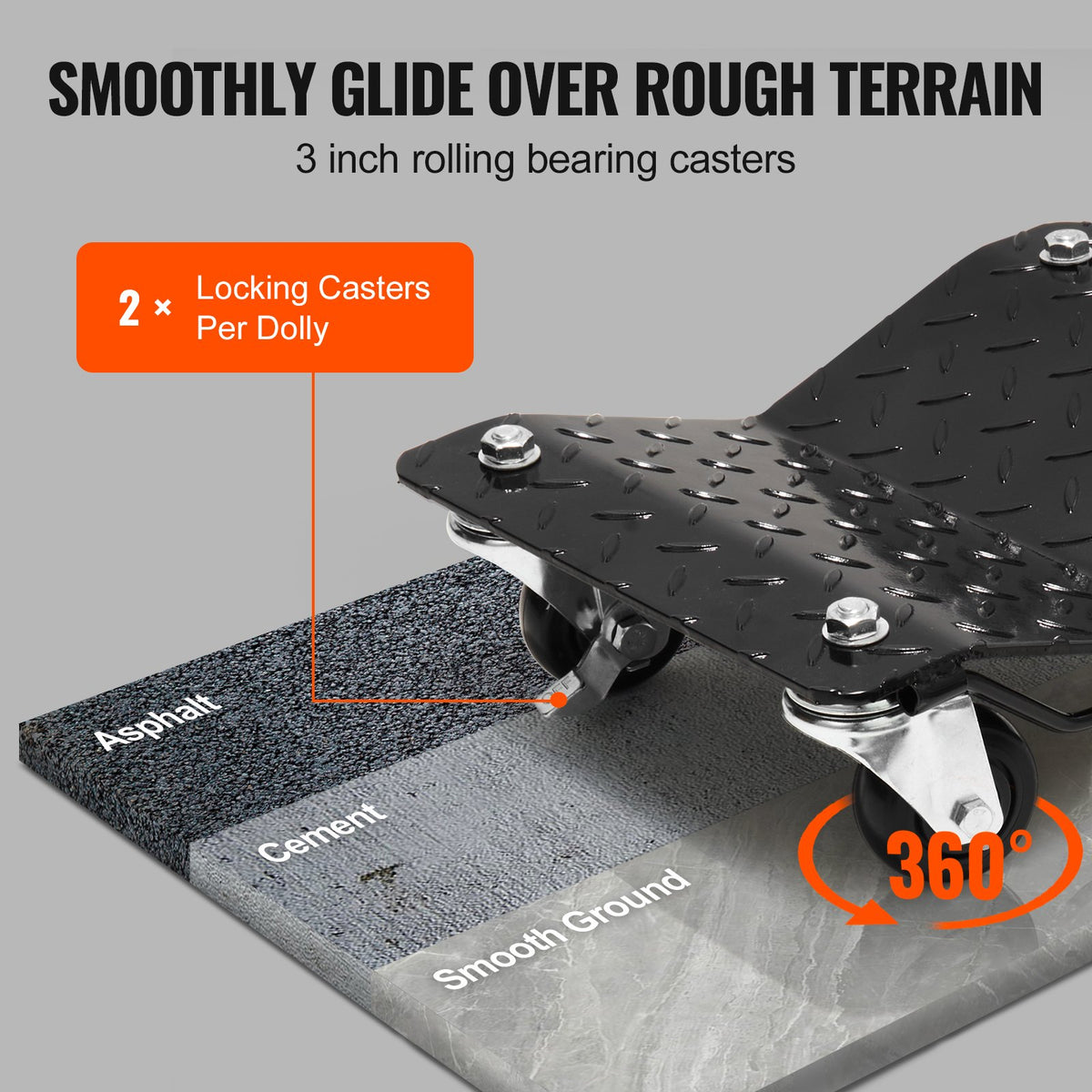 Car Dolly Set | 4-Piece Heavy Duty 6000lb Wheel Skate Dollies for Auto Repair