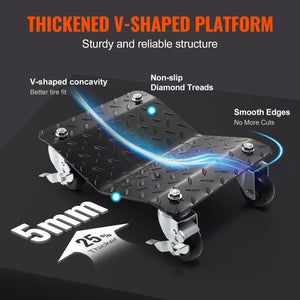 Car Dolly Set | 4-Piece Heavy Duty 6000lb Wheel Skate Dollies for Auto Repair