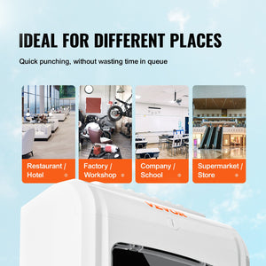 Punch Time Clock | Includes 102 Time Cards, Ink Ribbon & Keys | 6 Punches per Day