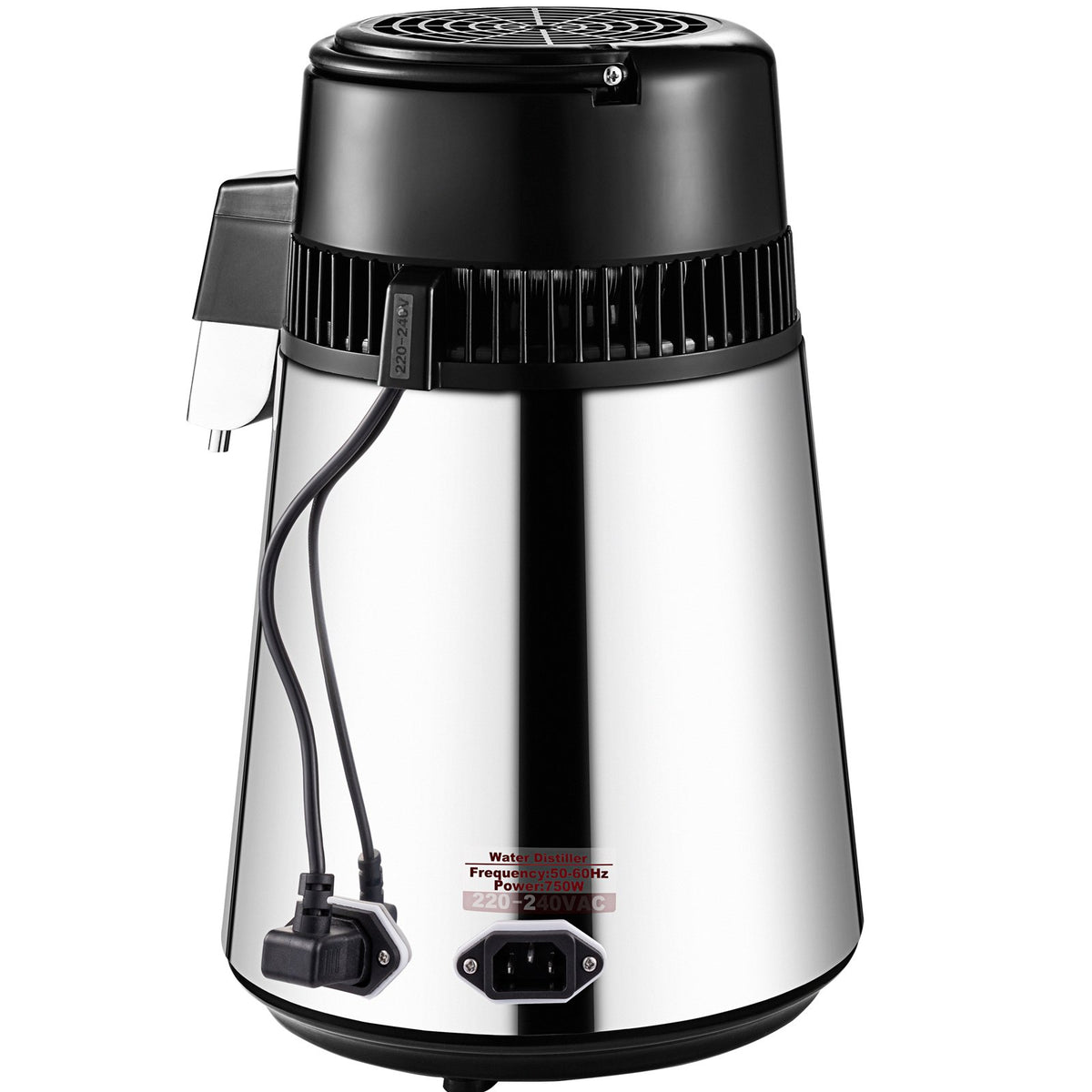 Water Distiller 1.1 Gal | 750W Countertop Distiller with Glass Carafe, Timer & Filters | Stainless Steel