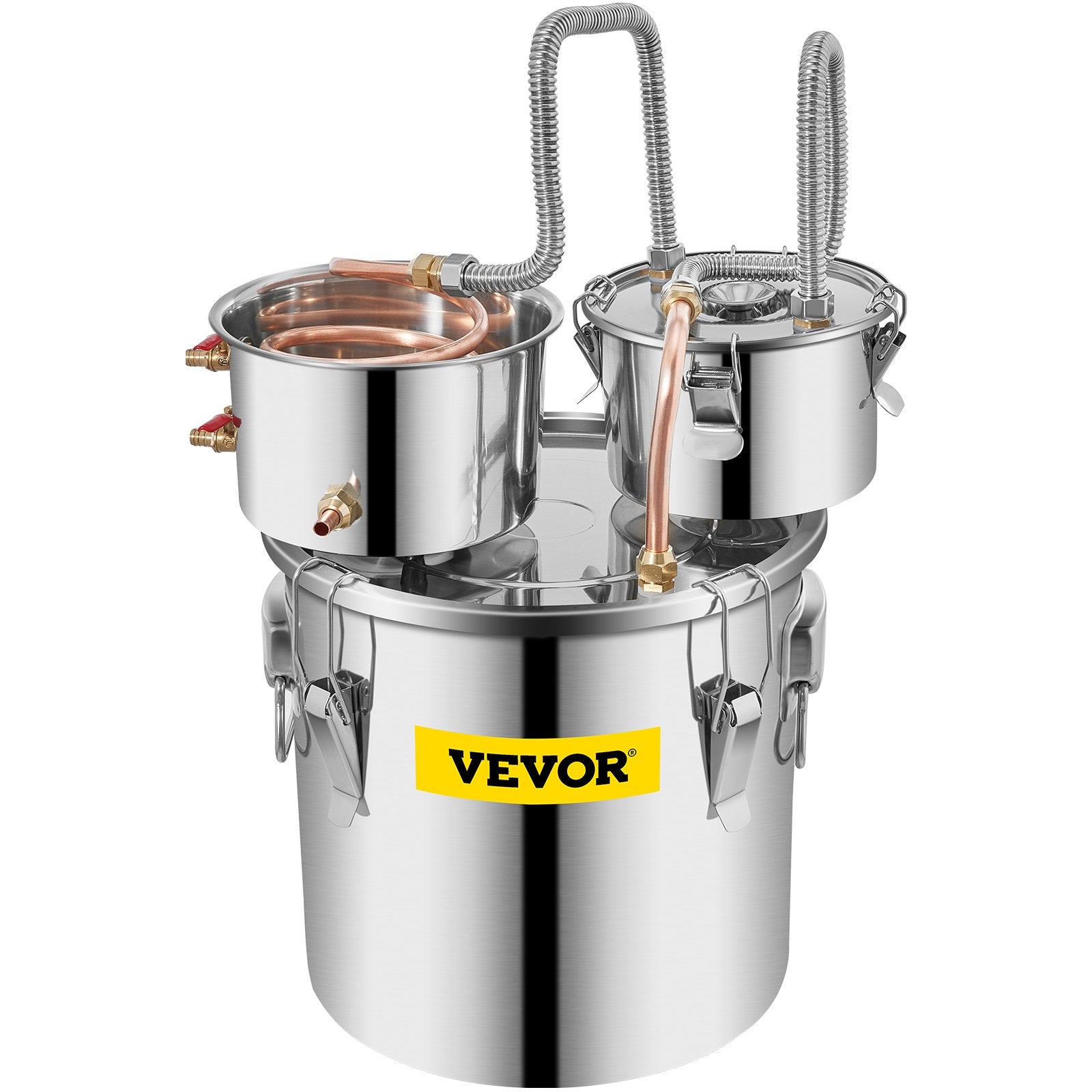 Moonshine Still | 5 Gal 21L Stainless Steel Distiller with Copper Coil | DIY Whiskey, Wine & Brandy Brewing Kit with 3 Pots