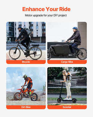 Electric Brushless DC Motor | 1800W 48V for E-Bike/Dirt Bike