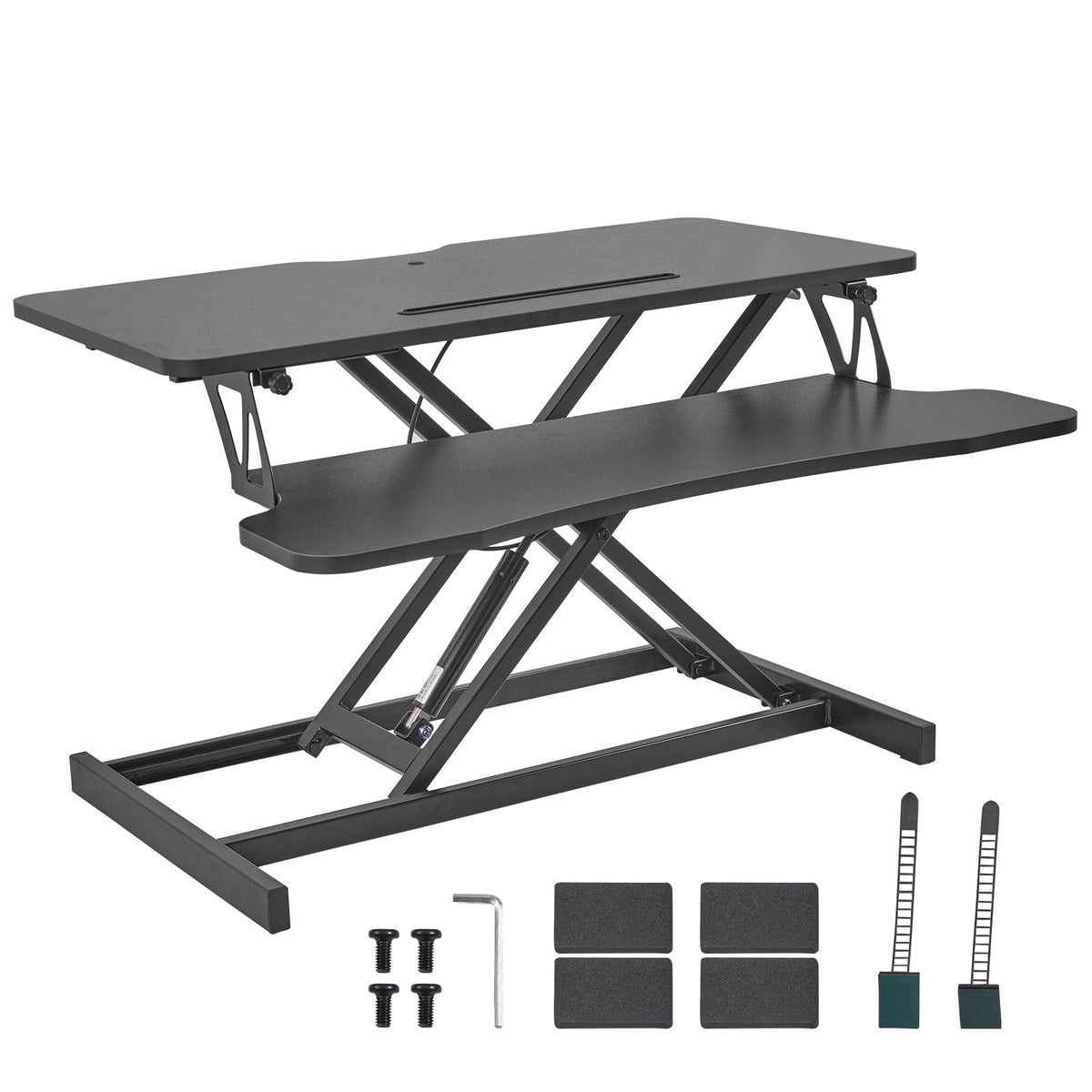 Standing Desk Converter | Two-Tier 800mm Sit-Stand Riser | Height Adjustable 140-510mm