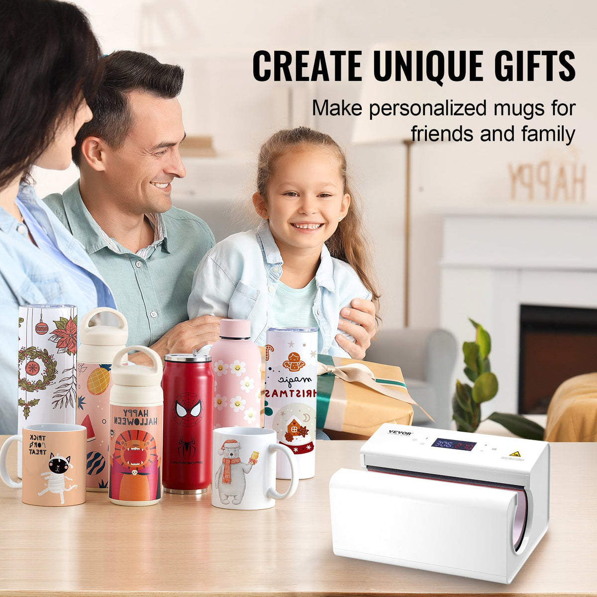 Auto Tumbler Heat Press | 325–887ml Sublimation Mug Press | White Automatic Cup Press