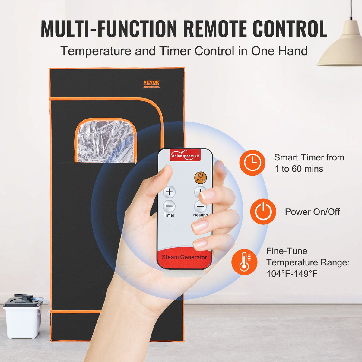 Portable Steam Sauna Tent | Full Size 2000W Personal Spa with Chair & Blanket | 880x880x1780mm