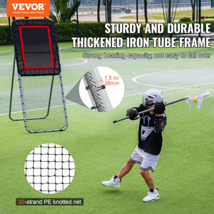 Lacrosse Rebounder | 3x8ft Folding Pitchback Net | Adjustable Training Wall for Baseball, Softball, Volleyball