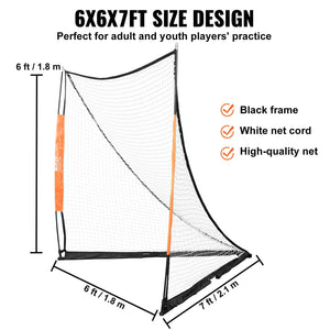 Lacrosse Goal 1.8x1.8m | Portable Lacrosse Net with Carry Bag | Fibreglass Rod Training Goal | Easy Setup for Youth & Adult Practice