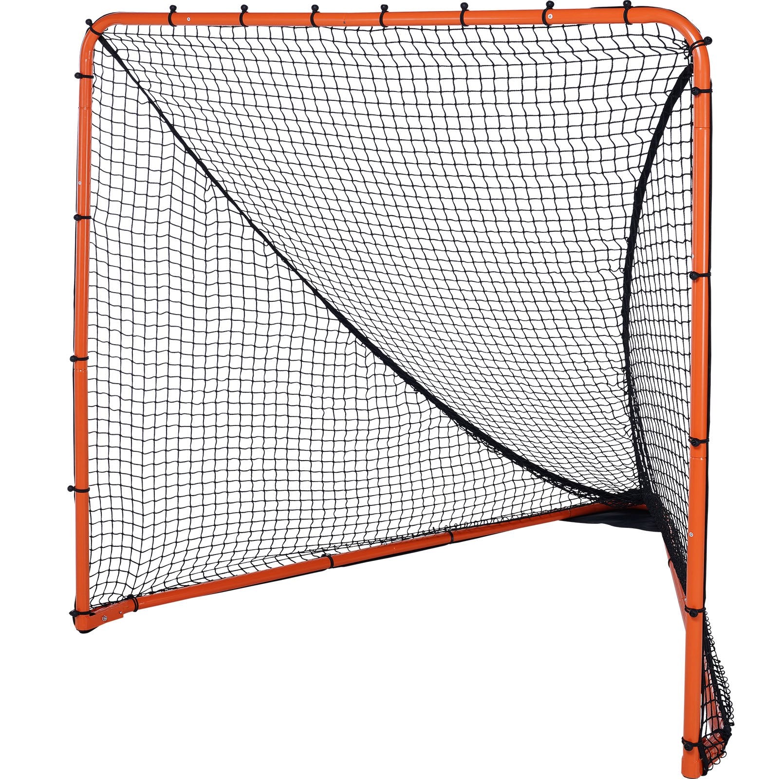 Lacrosse Goal 1.8x1.8m | Folding Steel Frame Training Net | Quick Setup Portable Backyard Goal for Youth & Adult Practice | Orange