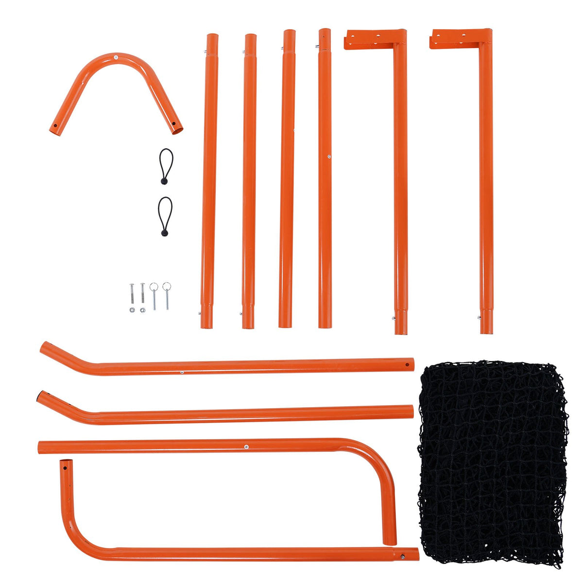 Lacrosse Goal 1.8x1.8m | Folding Steel Frame Training Net | Quick Setup Portable Backyard Goal for Youth & Adult Practice | Orange