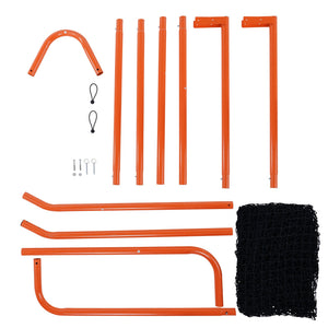 Lacrosse Goal 1.8x1.8m | Folding Steel Frame Training Net | Quick Setup Portable Backyard Goal for Youth & Adult Practice | Orange