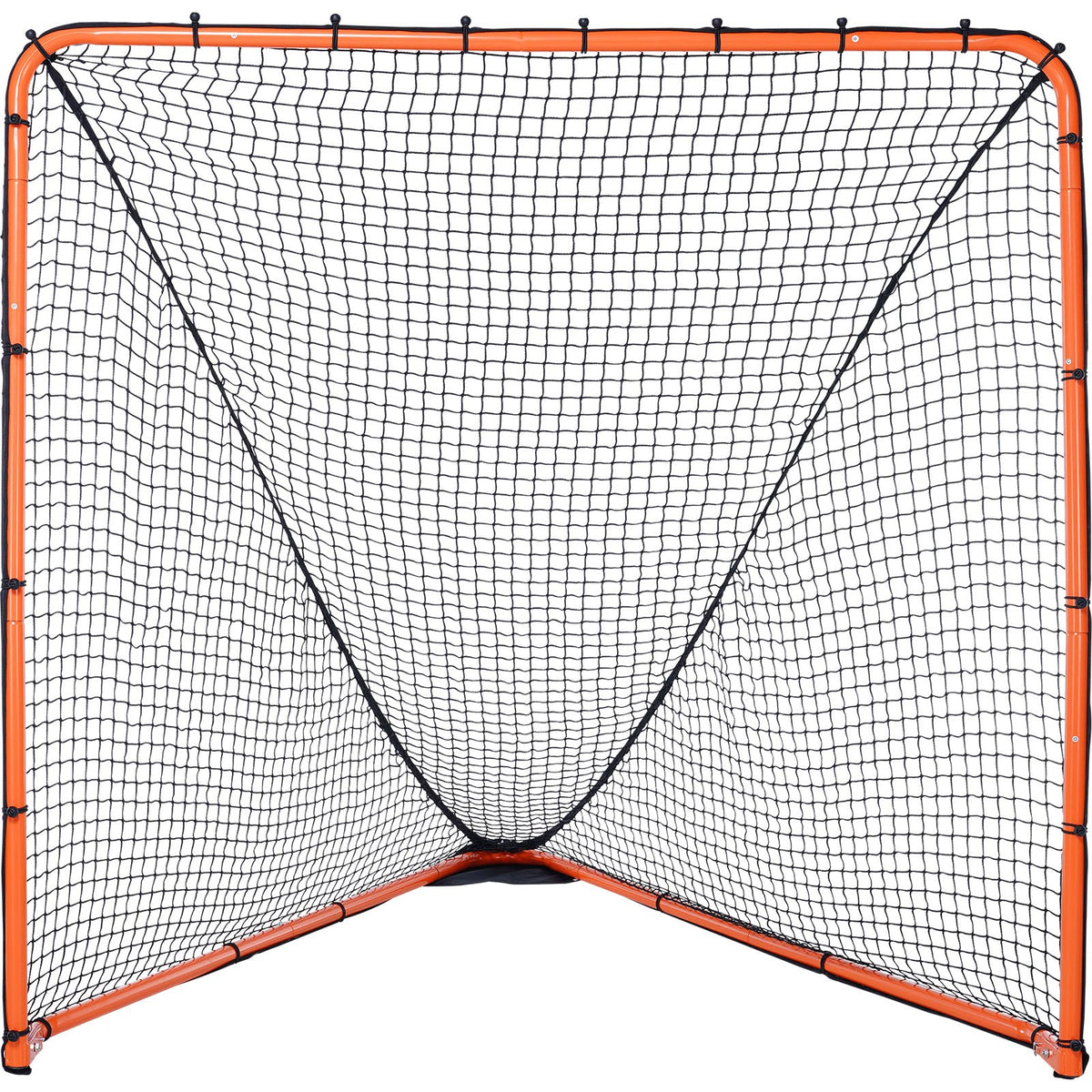 Lacrosse Goal 1.8x1.8m | Folding Steel Frame Training Net | Quick Setup Portable Backyard Goal for Youth & Adult Practice | Orange