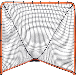 Lacrosse Goal 1.8x1.8m | Folding Steel Frame Training Net | Quick Setup Portable Backyard Goal for Youth & Adult Practice | Orange