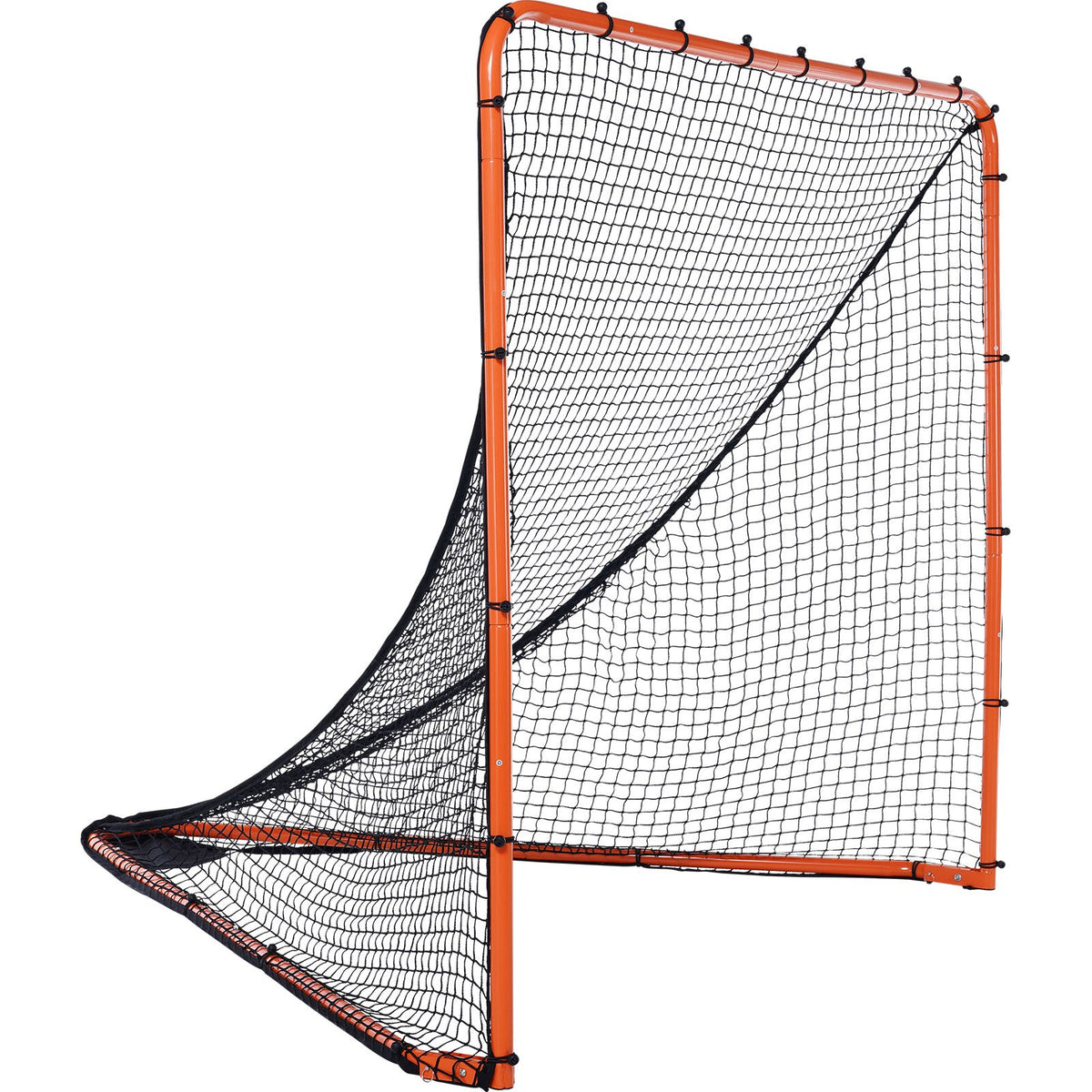 Lacrosse Goal 1.8x1.8m | Folding Steel Frame Training Net | Quick Setup Portable Backyard Goal for Youth & Adult Practice | Orange