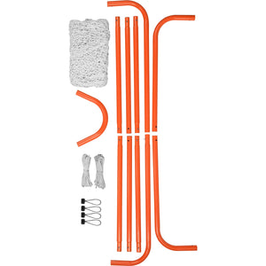 Lacrosse Goal 6x6ft | Steel Frame Training Net with Carry Bag | Portable Backyard Practice Goal for Youth & Adult Lacrosse | Orange