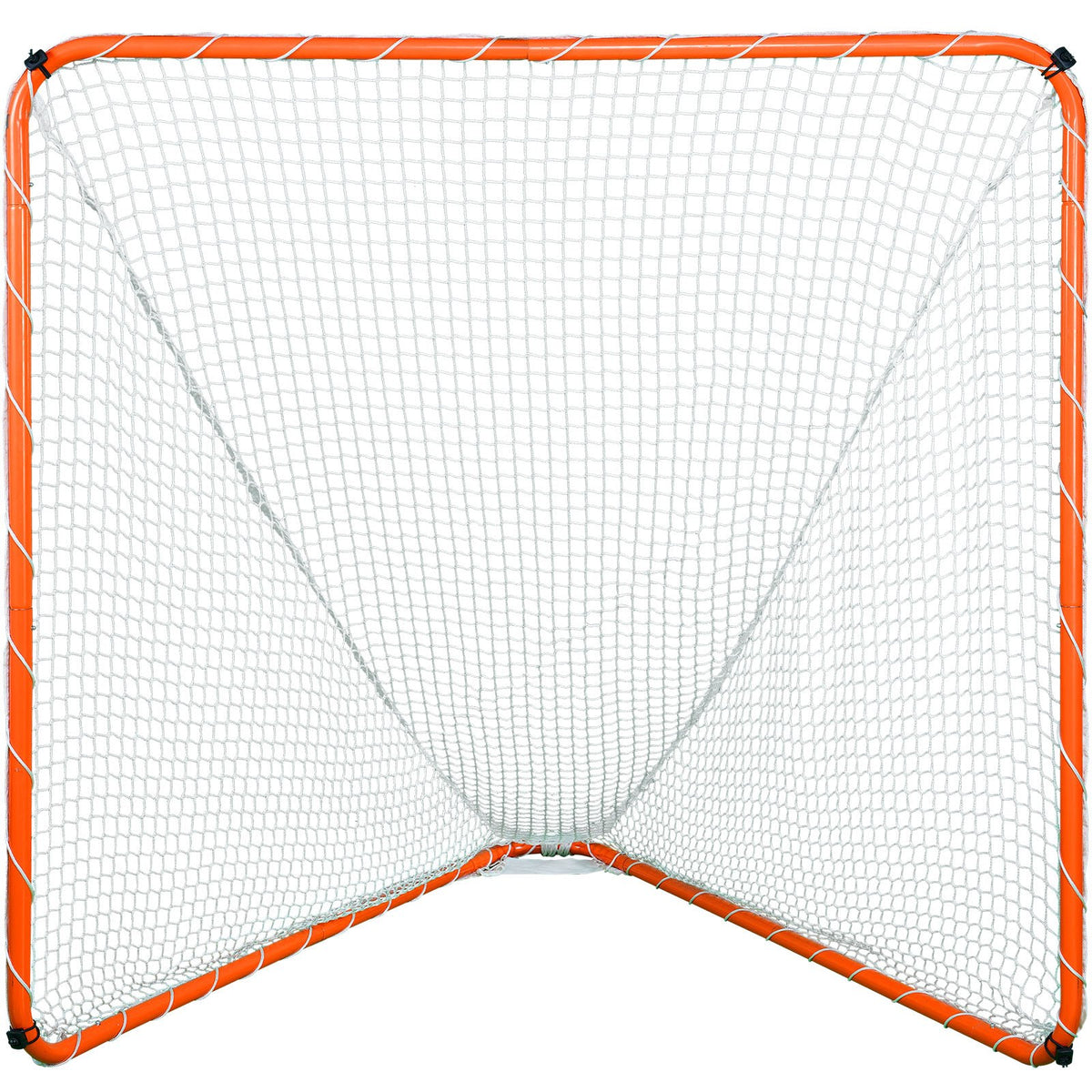 Lacrosse Goal 6x6ft | Steel Frame Training Net with Carry Bag | Portable Backyard Practice Goal for Youth & Adult Lacrosse | Orange