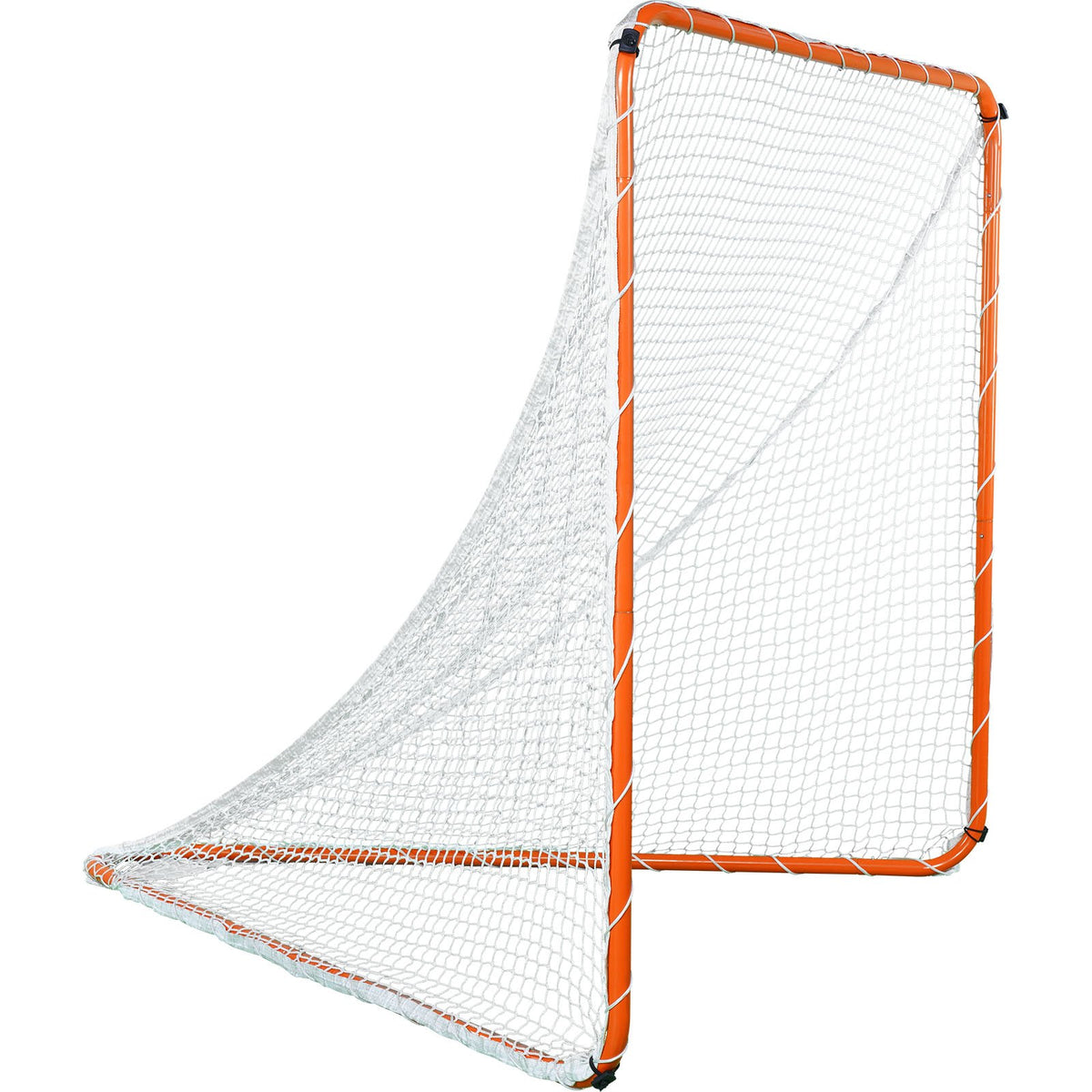 Lacrosse Goal 6x6ft | Steel Frame Training Net with Carry Bag | Portable Backyard Practice Goal for Youth & Adult Lacrosse | Orange
