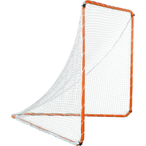 Lacrosse Goal 6x6ft | Steel Frame Training Net with Carry Bag | Portable Backyard Practice Goal for Youth & Adult Lacrosse | Orange