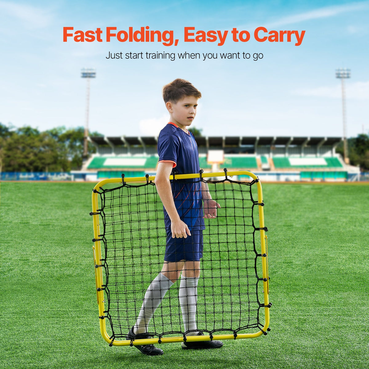 Soccer Rebounder Net | 40x35x37" Kick-Back Football Training Net