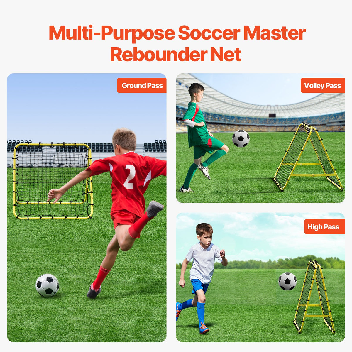 Soccer Rebounder Net | 40x35x37" Kick-Back Football Training Net