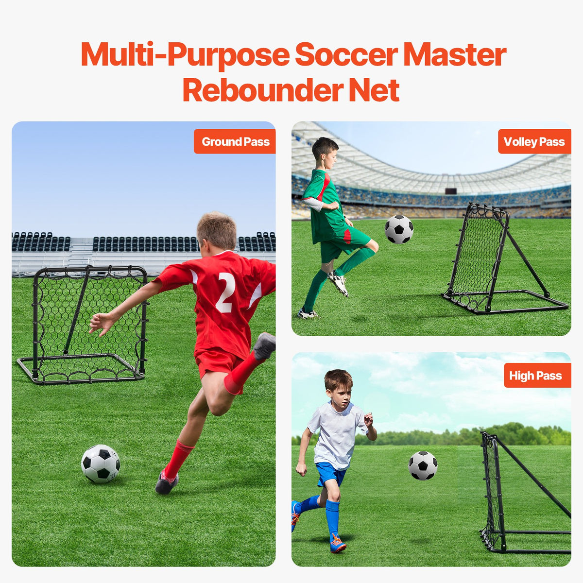 Soccer Rebounder Net | 34x34" Portable Kick-Back Trainer
