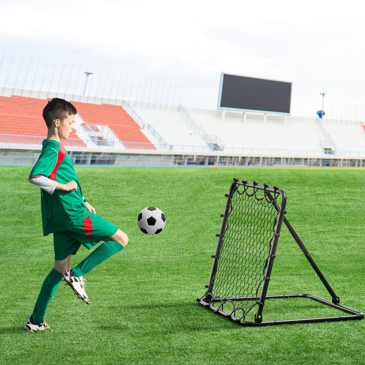 Soccer Rebounder Net | 34x34" Portable Kick-Back Trainer