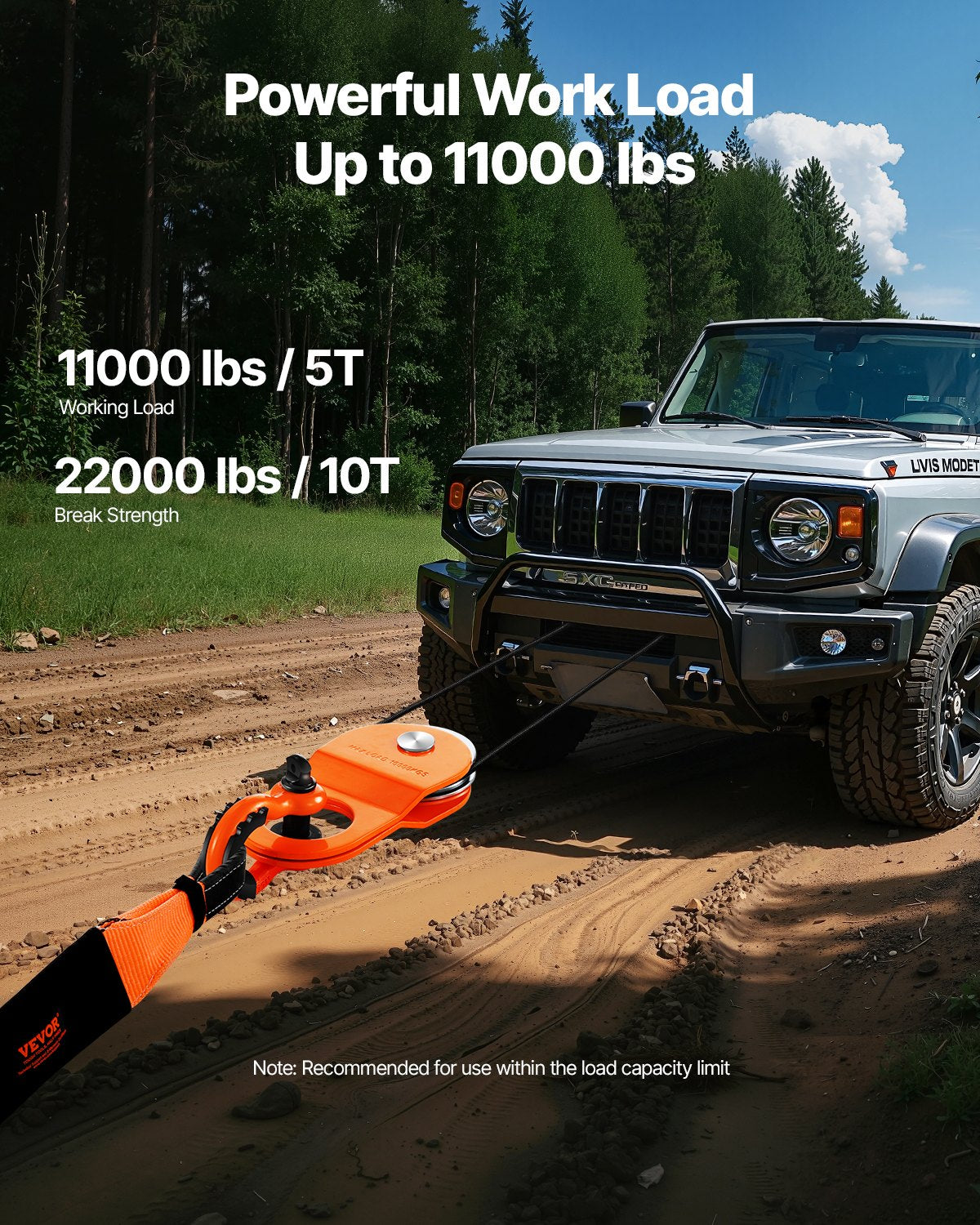 Snatch Block 10 Ton | Recovery Winch Pulley 22,000 lbs Capacity | For Off-Road ATV UTV