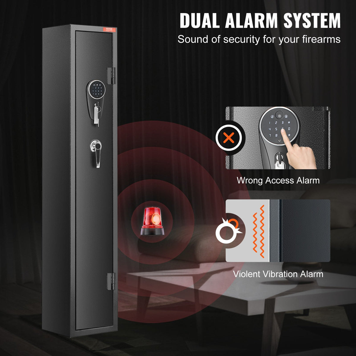 Gun Safe | Digital Rifle & Pistol Storage for 3 Rifles & 4 Pistols
