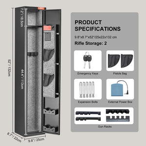 Gun Safe | Digital Rifle & Pistol Storage for 3 Rifles & 4 Pistols