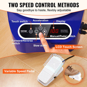 Pottery Wheel 10 Inch Blue | 350W Electric Wheel with Foot Pedal & LCD | Direct Drive Ceramic Machine with 3 Support Legs for DIY Art & Craft