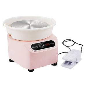 Pottery Wheel 10 Inch Pink | 350W Electric Pottery Forming Machine with Foot Pedal & LCD Touch Screen | Direct Drive Ceramic Wheel with Tools | DIY Art Craft