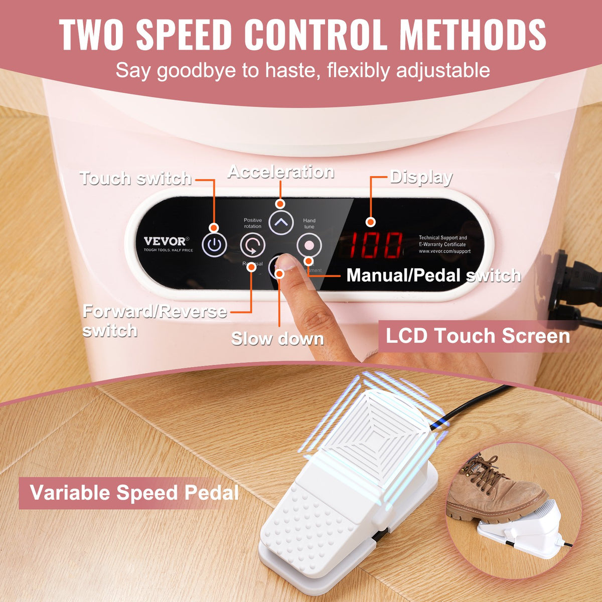 Pottery Wheel 10 Inch Pink | 350W Electric Pottery Forming Machine with Foot Pedal & LCD Touch Screen | Direct Drive Ceramic Wheel with Tools | DIY Art Craft