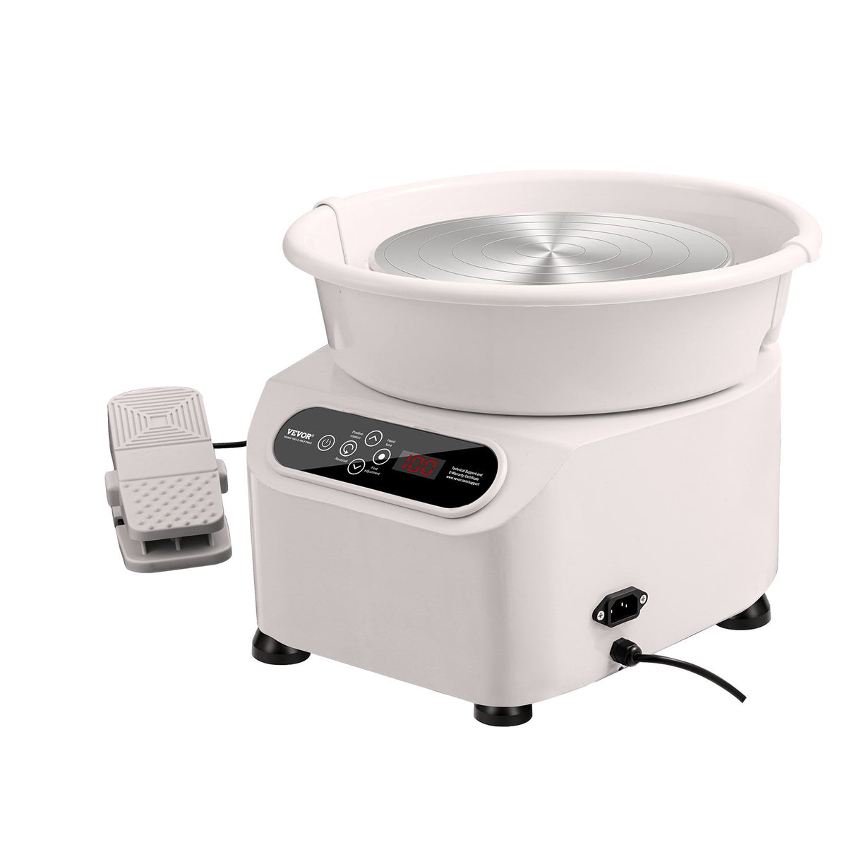 Pottery Wheel 10 Inch White | 350W Electric Pottery Forming Machine with Foot Pedal & LCD Touch Screen | Direct Drive Ceramic Wheel with Tools | DIY Art Craft