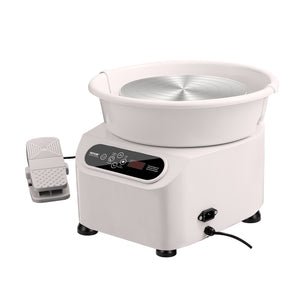 Pottery Wheel 10 Inch White | 350W Electric Pottery Forming Machine with Foot Pedal & LCD Touch Screen | Direct Drive Ceramic Wheel with Tools | DIY Art Craft