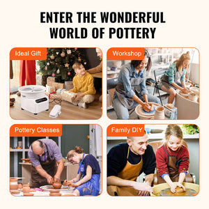 Pottery Wheel 11 Inch White | 350W Electric Pottery Forming Machine with Foot Pedal & LCD Touch Screen | Direct Drive Ceramic Wheel with Tools | DIY Art Craft