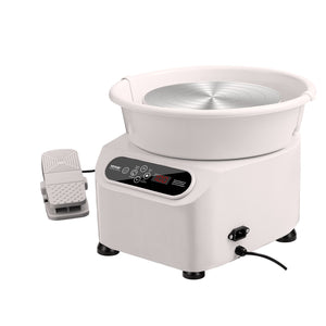 Pottery Wheel 11 Inch White | 350W Electric Pottery Forming Machine with Foot Pedal & LCD Touch Screen | Direct Drive Ceramic Wheel with Tools | DIY Art Craft