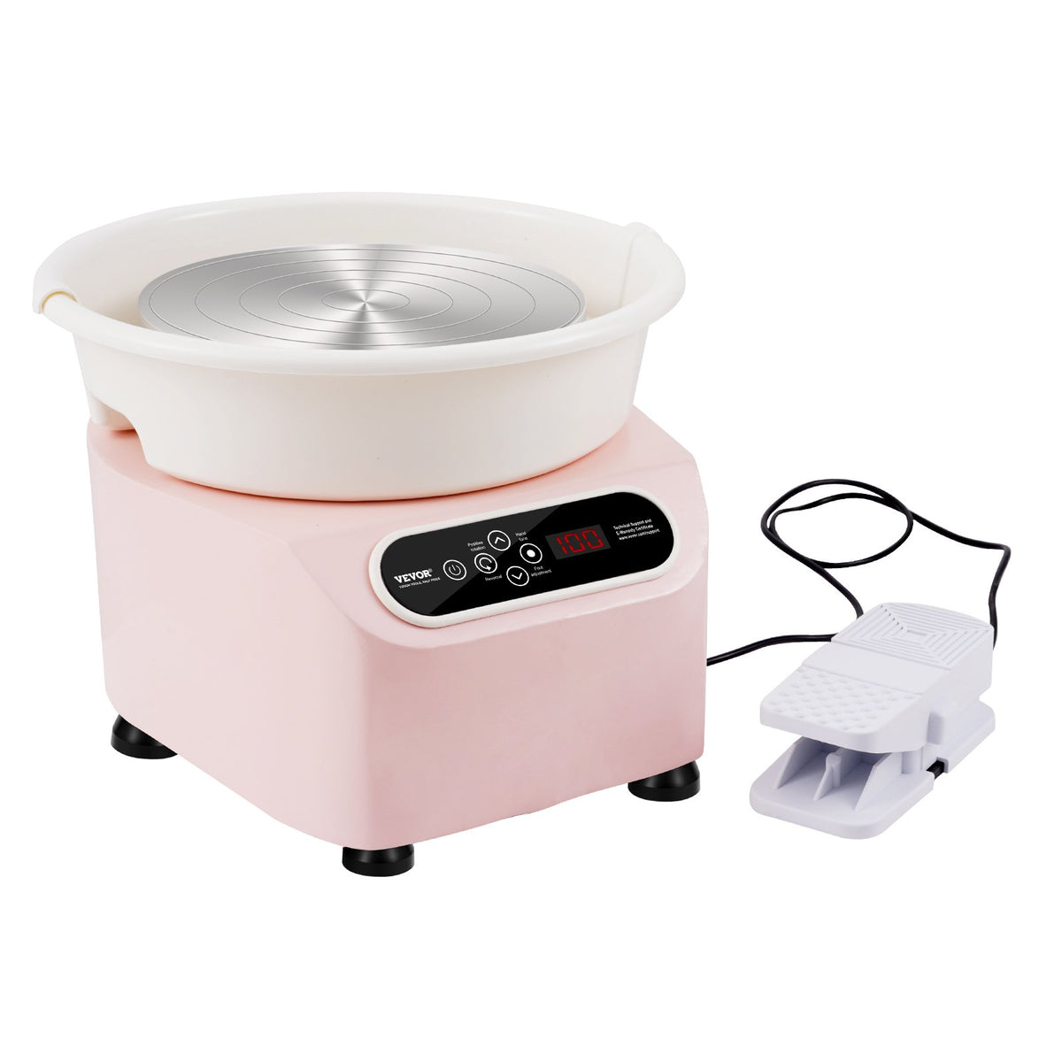 Pottery Wheel 11 Inch Pink | 350W Electric Pottery Forming Machine with Foot Pedal & LCD Touch Screen | Direct Drive Ceramic Wheel with Tools | DIY Art Craft