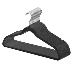 Velvet Hangers | 50-Pack Black Non-Slip with Swivel Hook