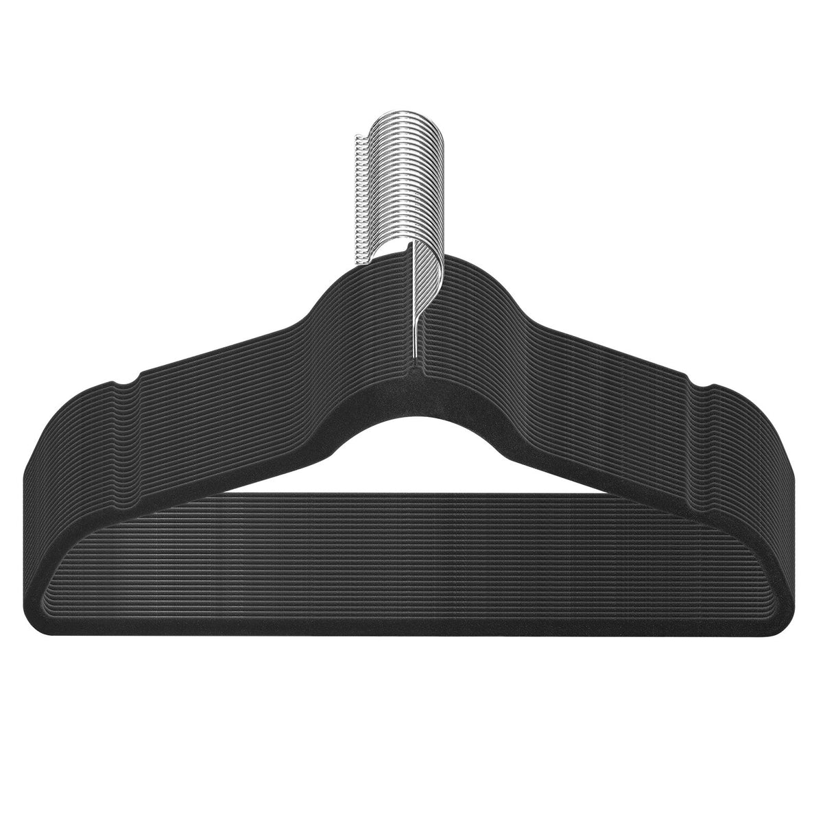 Velvet Hangers | 50-Pack Black Non-Slip with Swivel Hook