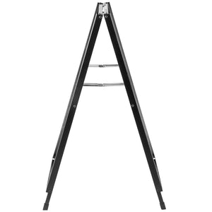 A-Frame Sidewalk Sign 24"x36" | Black Steel Folding Sandwich Board | Double-Sided with 2 Plastic Poster Boards