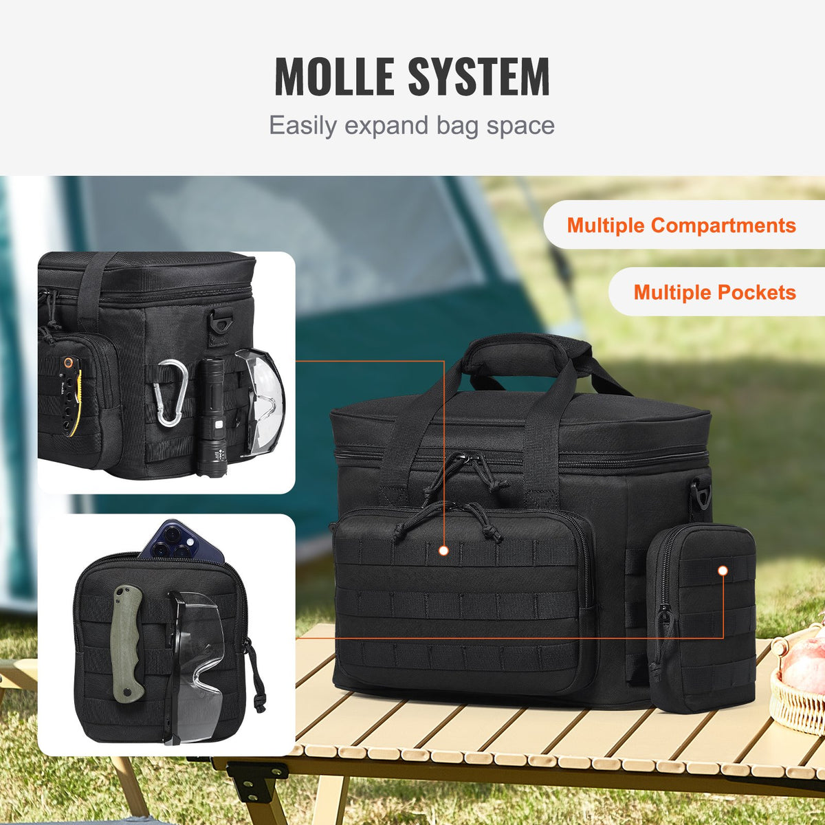 Cooler Bag | 20L Insulated Lunch Tote with Molle & Storage Pockets