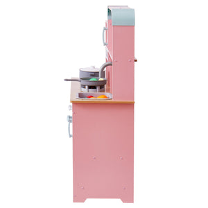 Kids Kitchen Playset | Pink Pretend Cooking Toy with 24 Accessories