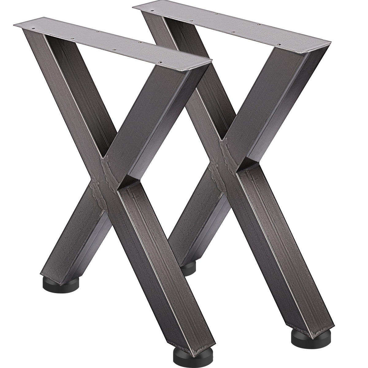 Steel Table Legs Set of 2 | 28"x24"x3.1" X-Frame | Original Color Industrial Style