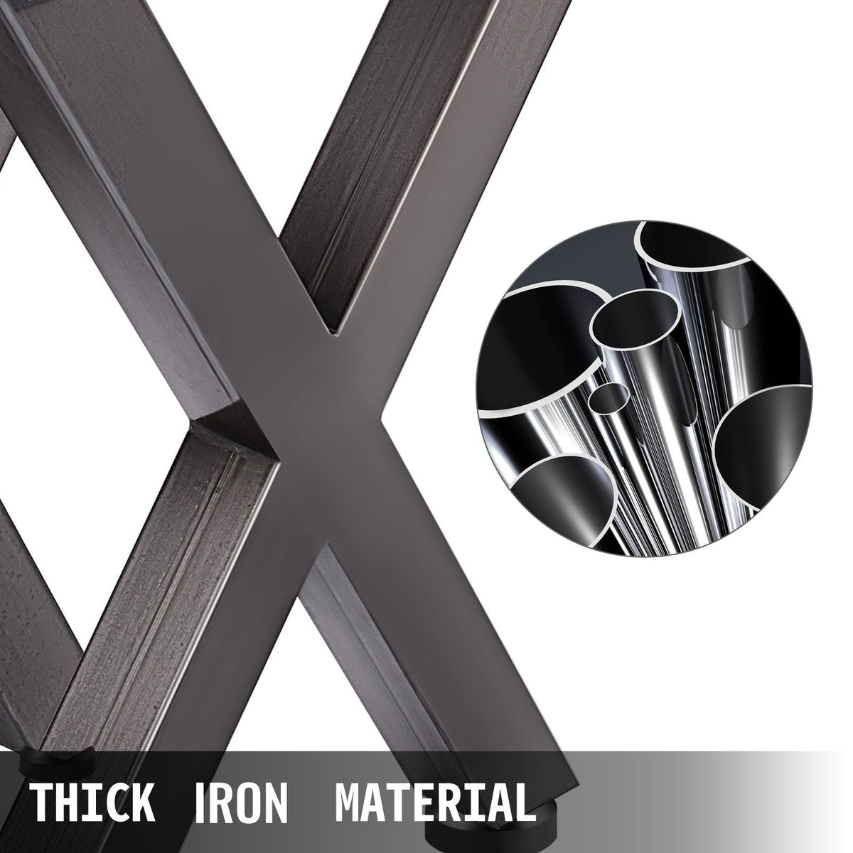 Steel Table Legs Set of 2 | 28"x24"x3.1" X-Frame | Original Color Industrial Style