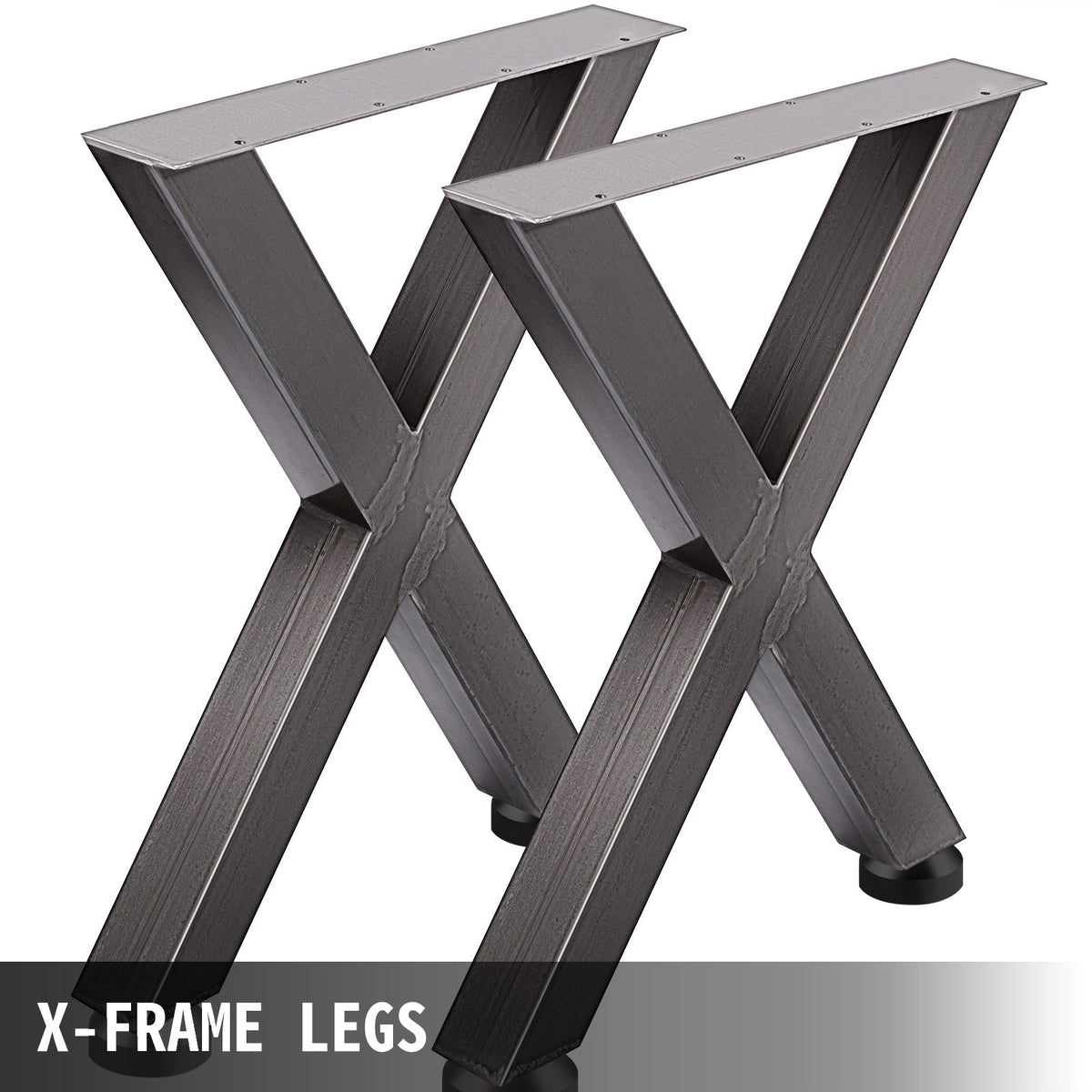 Steel Table Legs Set of 2 | 28"x24"x3.1" X-Frame | Original Color Industrial Style