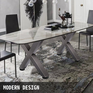 Steel Table Legs Set of 2 | 28"x24"x3.1" X-Frame | Original Color Industrial Style