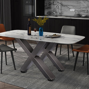 Steel Table Legs Set of 2 | 28"x24"x3.1" X-Frame | Original Color Industrial Style