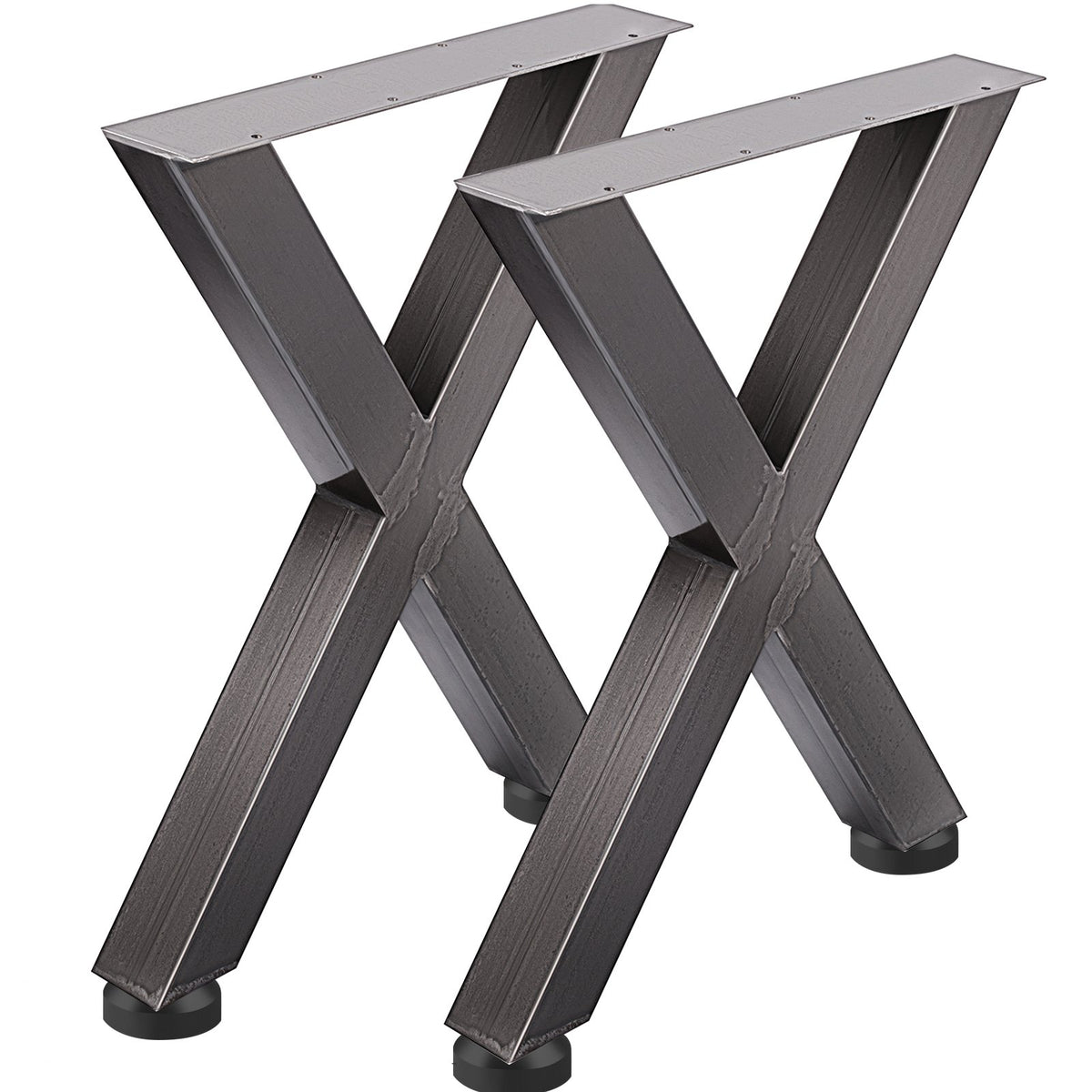 Steel Table Legs Set of 2 | 28"x24"x3.1" X-Frame | Original Color Industrial Style