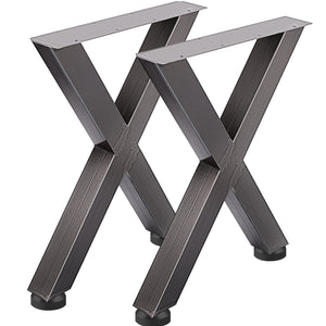 Steel Table Legs Set of 2 | 28"x24"x3.1" X-Frame | Original Color Industrial Style