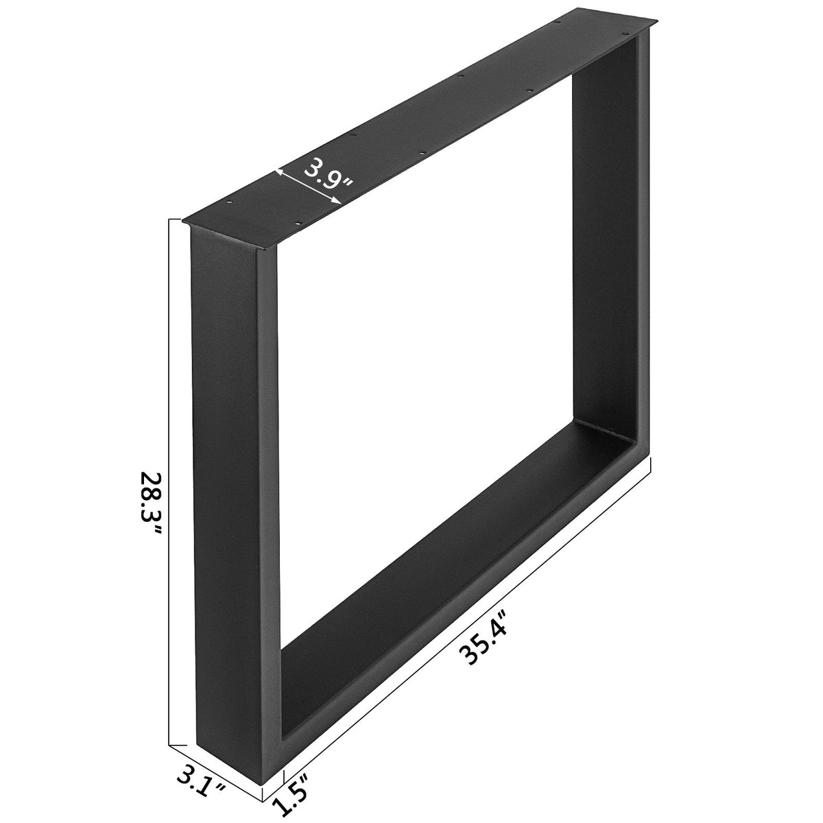 Black Metal Table Legs Set of 2 | 35"x28" Steel Dining or Office Desk Legs | Country Style DIY Furniture Legs