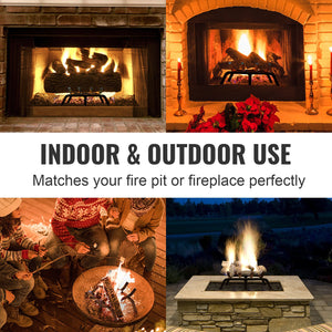 Fireplace Log Grate 18" | Heavy Duty Steel with 6 Support Legs | Indoor & Outdoor Firewood Rack